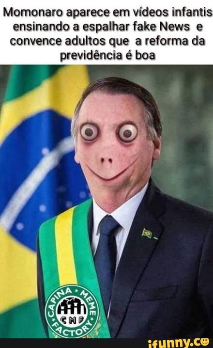Momonaro aparece em vídeos infantis ensinando a espalhar fake News e convence adultos que a reforma da previdência é boa