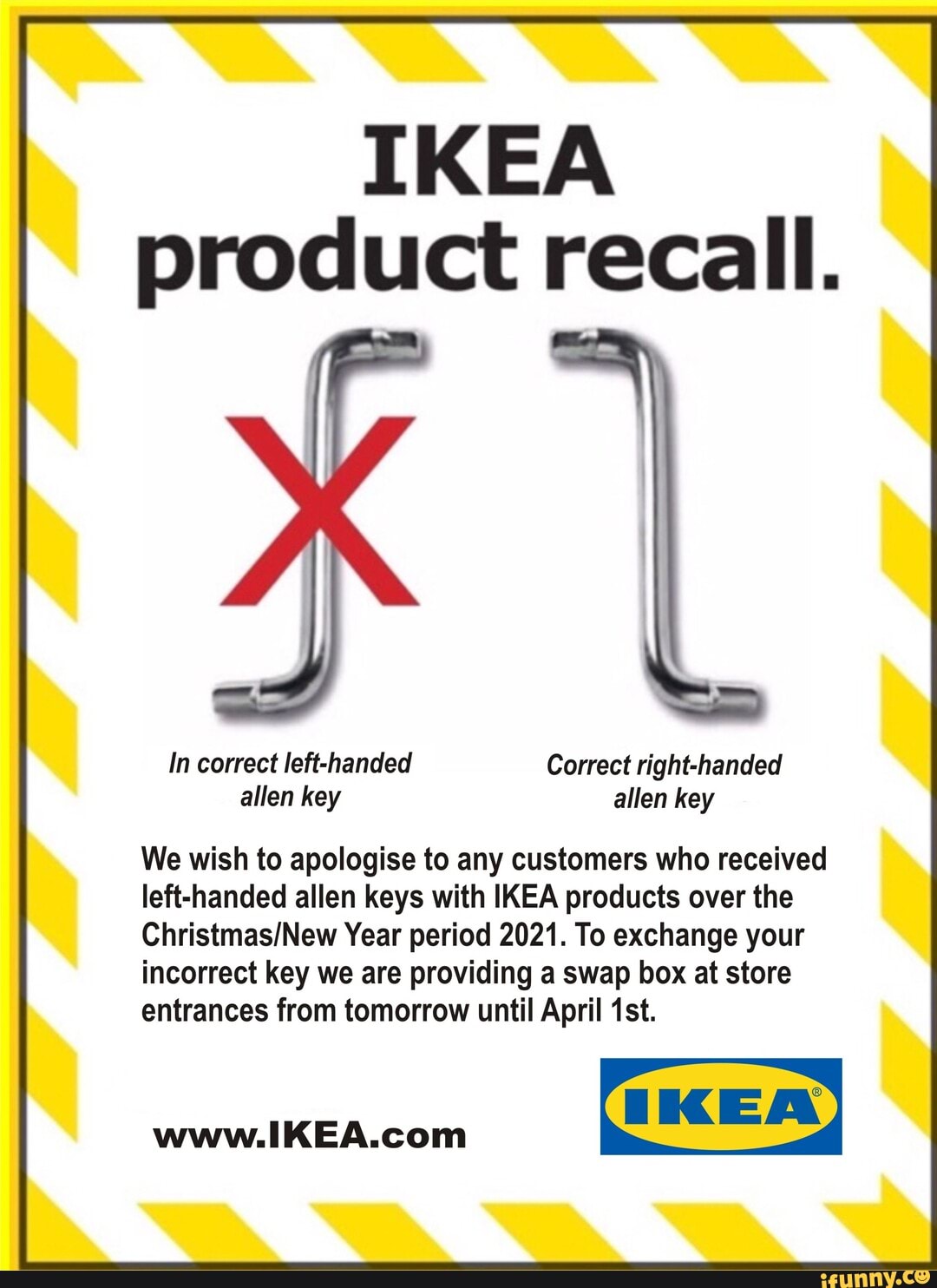 RECALL, RECALL IKEA product recall. X I In correct lefthanded