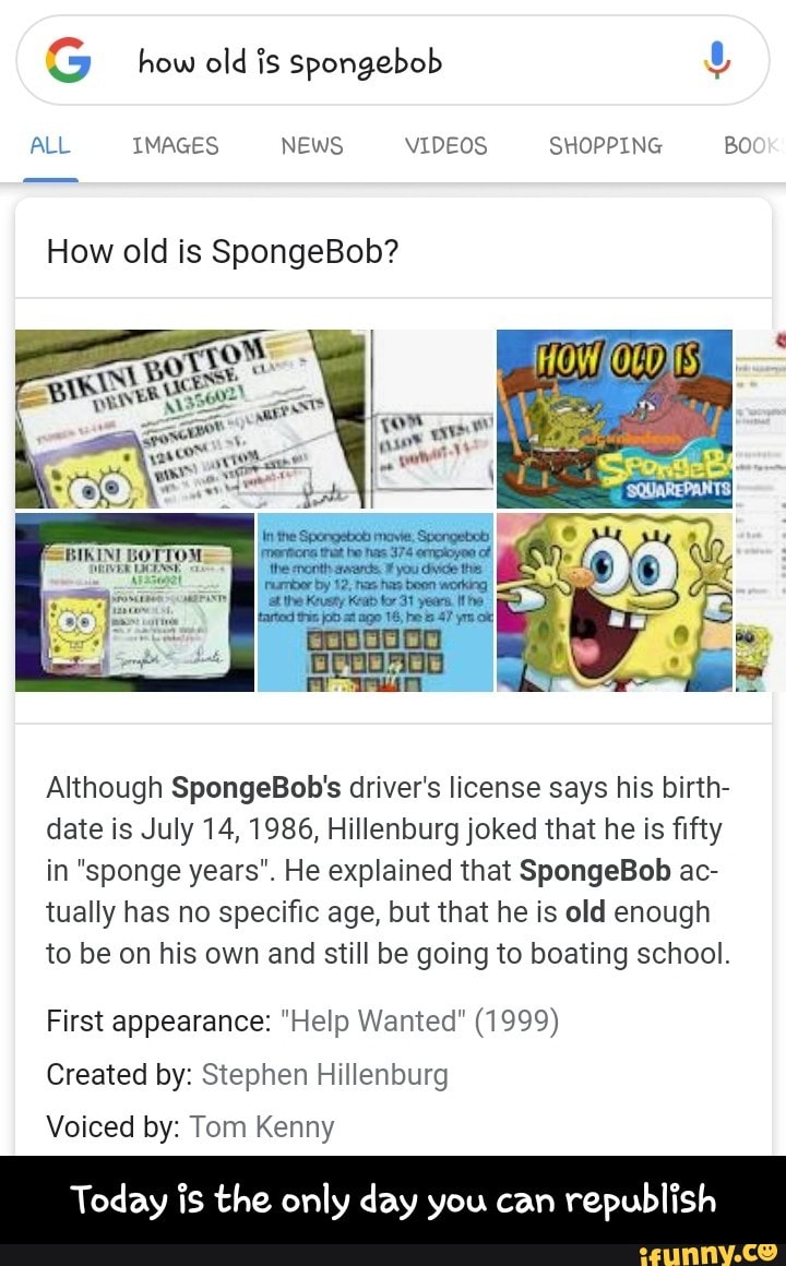 spongebob gets his drivers license