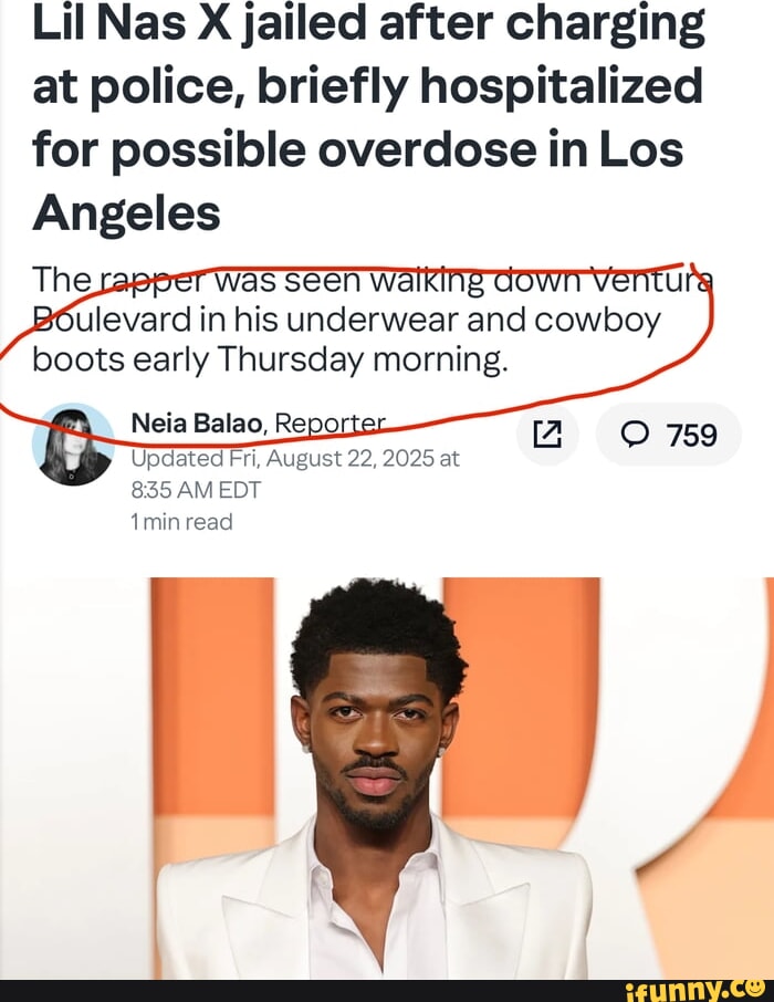 Lil Nas X jailed after charging at police, briefly hospitalized for ...