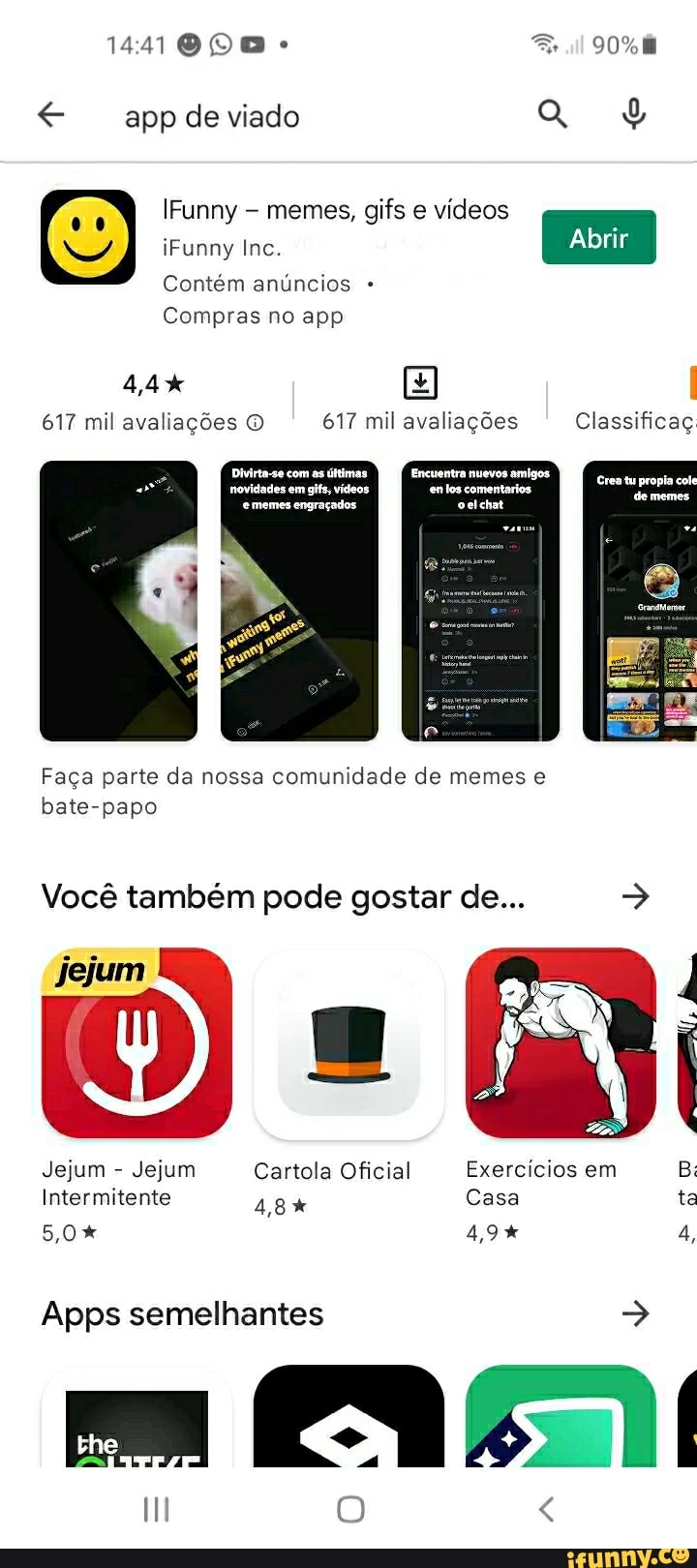 App De Viado 90% IFunny Memes, Gifs E Vídeos IFunny Inc. Contém ...