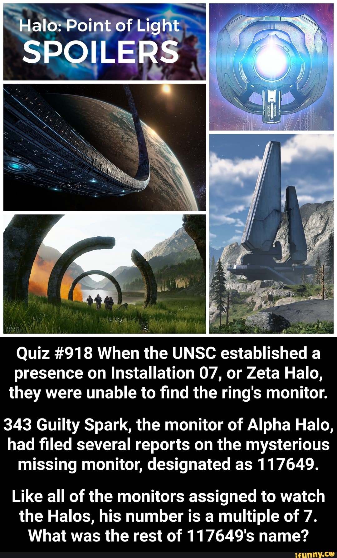 Halo Point of Light SPOILERS Quiz 918 When the UNSC established a
