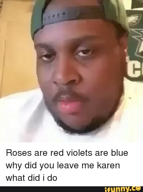 Roses Are Red Violets Are Blue Why Did You Leave Me Karen What Did I Do Ifunny