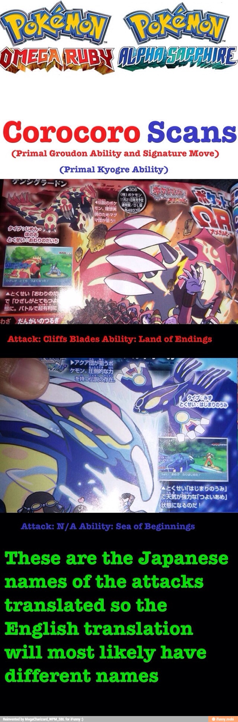 Corocoro Scans (Primal Groudon Ability and Signature Move) (Primal
