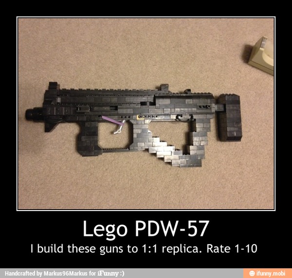 Lego Pdw 57 I Build These Guns To 1 1 Replica Rate 1 10 Lego Pdw 57 I Build These Guns To 1 1 Replica Rate 1 10 Ifunny