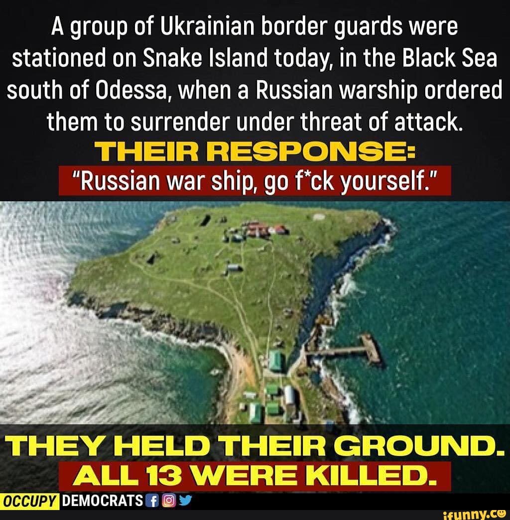 A Group Of Ukrainian Border Guards Were Stationed On Snake Island Today ...