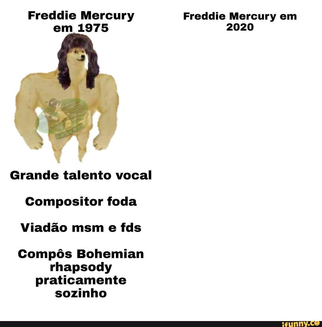 Freddie Mercury Freddie Mercury em
Grande talento vocal
Compositor foda
Compôs Bohemian
rhapsody
praticamente
sozinho