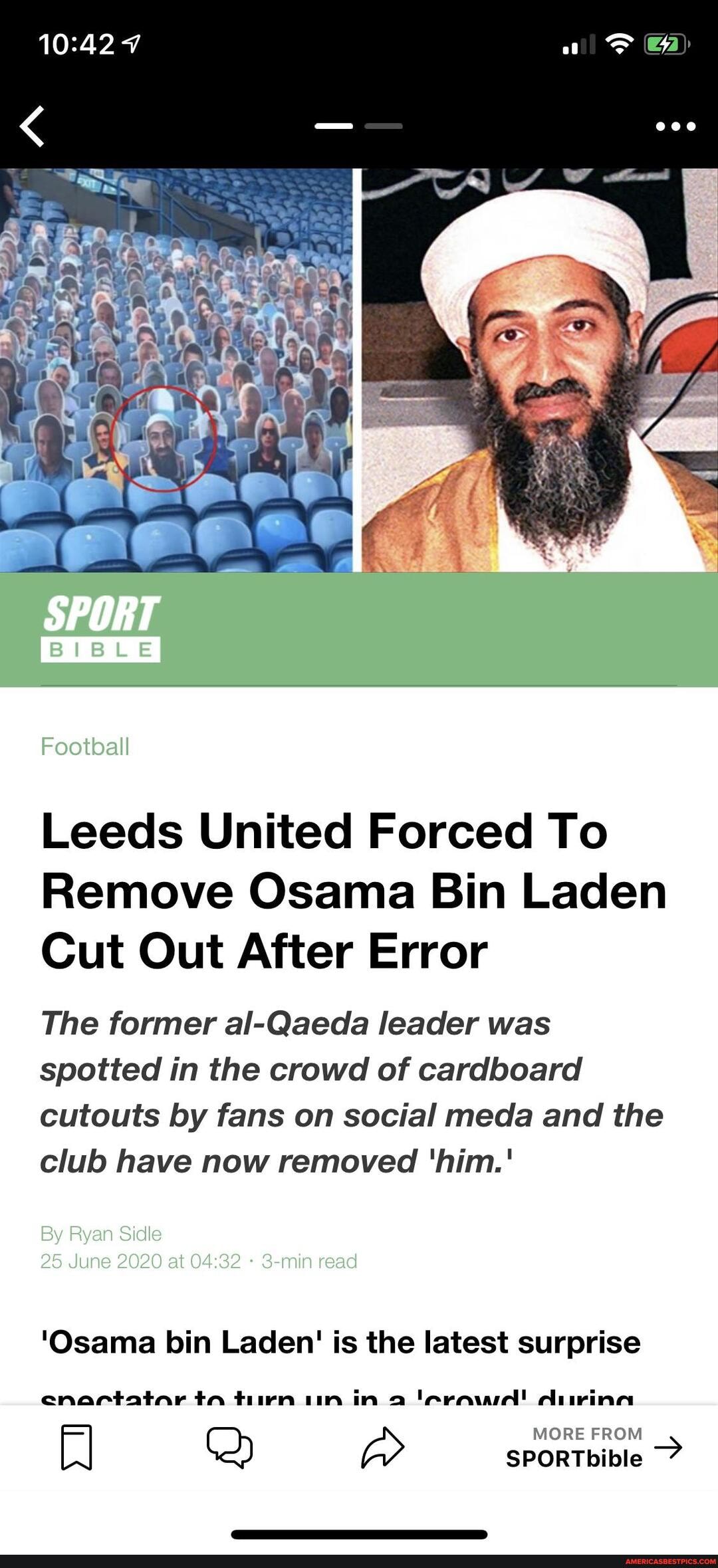 Leeds United Forced To Remove Osama Bin Laden Cut Out After Error The former alQaeda leader was