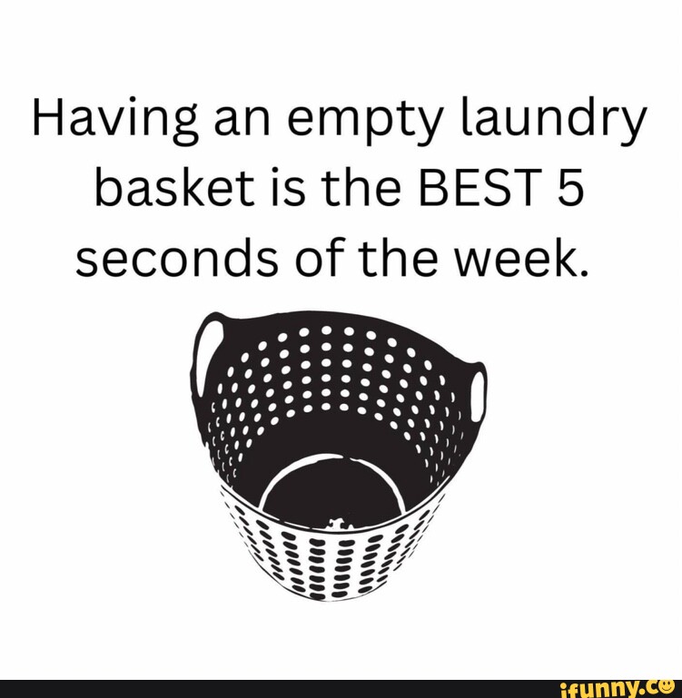 Having an empty laundry basket is the BEST 5 seconds of the week. iFunny