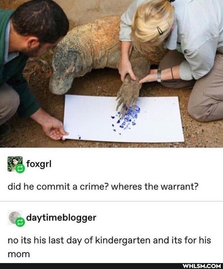 did he commit a crime? wheres the warrant?
daytimeblogger
no its his last day of kindergarten and its for his mom