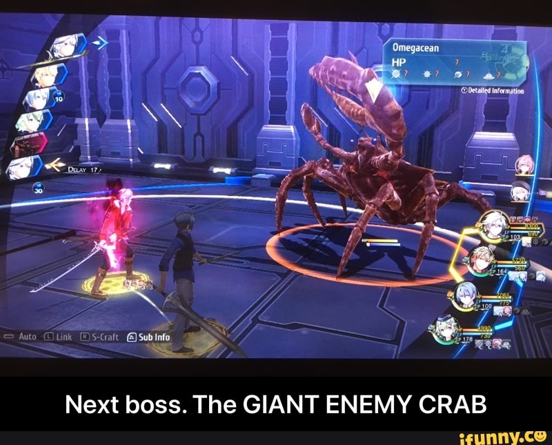 We
we NY.
= Auto Link S-Craft Sub Info
Next boss. The GIANT ENEMY CRAB - Next boss. The GIANT ENEMY CRAB