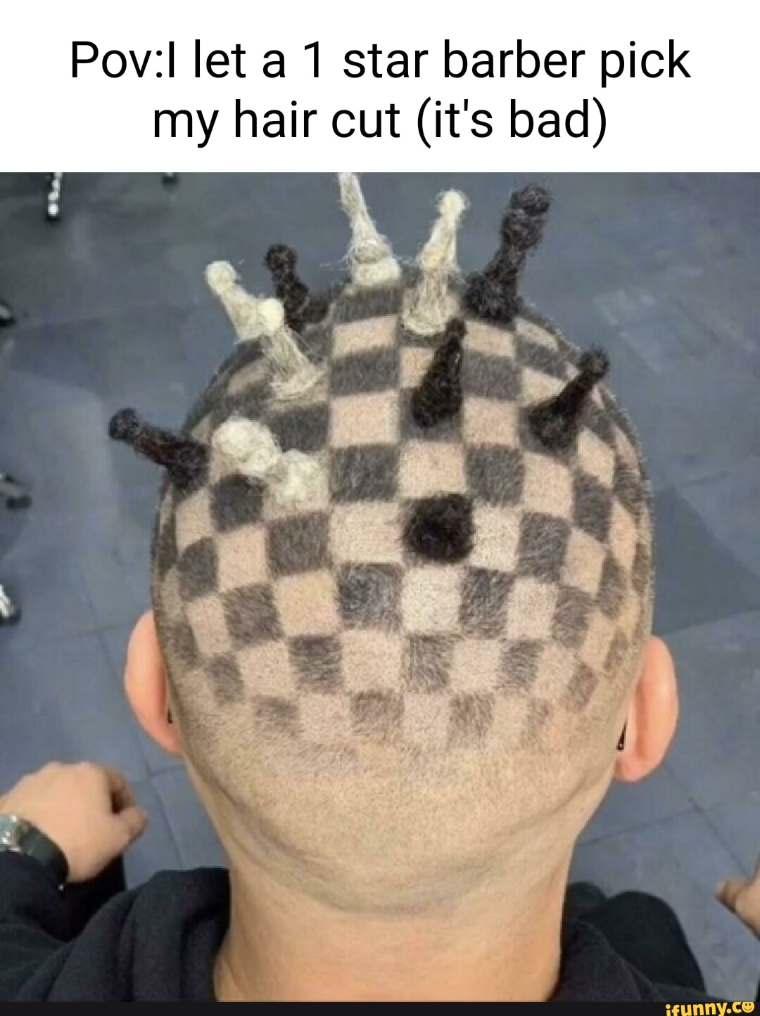 Let a 1 star barber pick my hair cut (it's bad) - iFunny, image size:1080x1445