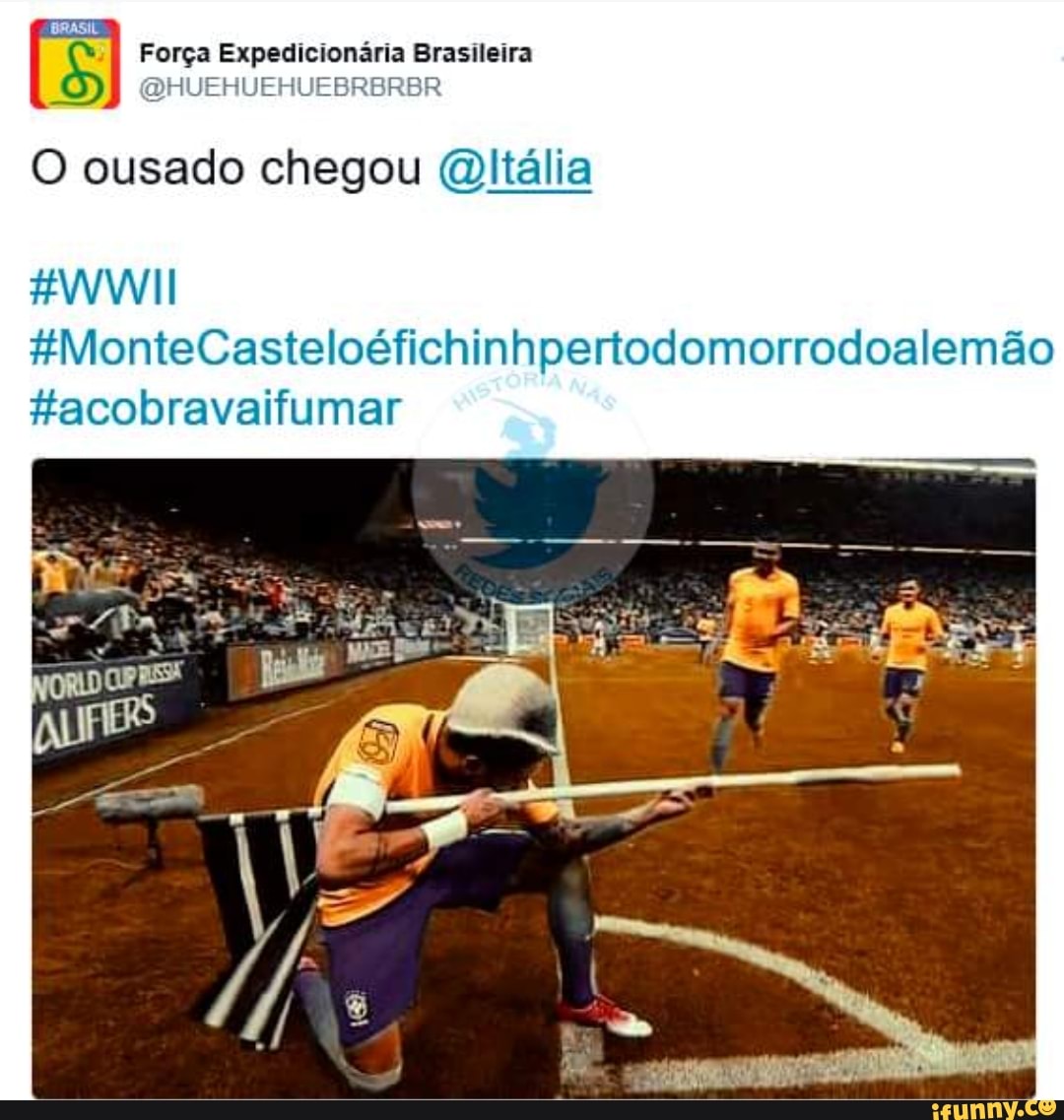 Força Expedicionária Brasileira
@HUEHUEHUEBRBRBR
O ousado chegou @italia
#WWII
#acobravaifumar