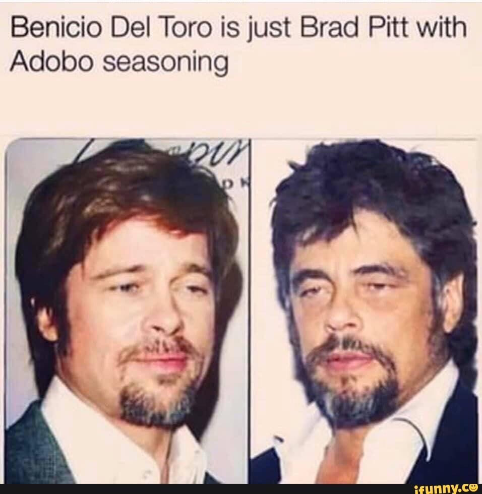 Benicio Del Toro is just Brad Pitt with Adobo seasoning iFunny