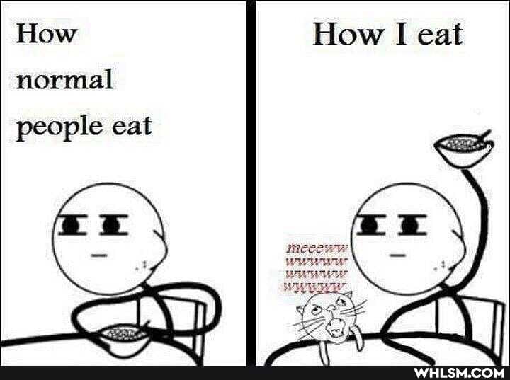 How How I eat normal
people eat