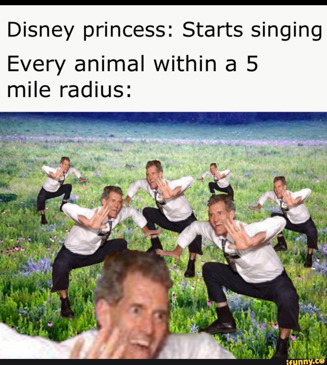 Disney princess: Starts singing Every animal within a 5 mile radius: - )