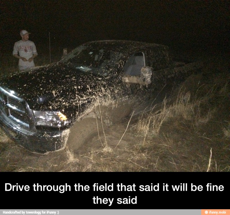 Drive through the field that said it will be fine
they said - Drive through the field that said it will be fine they said