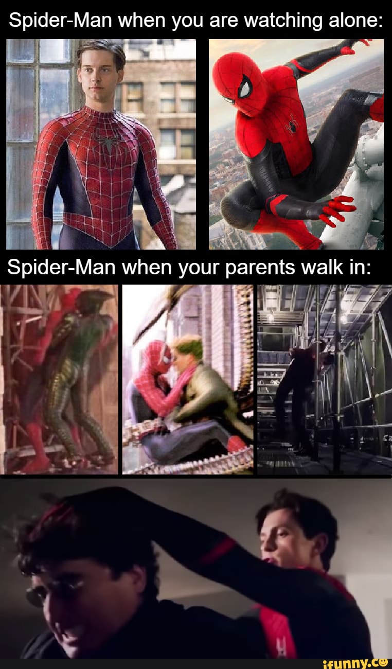 Spider-Man when you are watching alone: Spider-Man en your parents walk ...