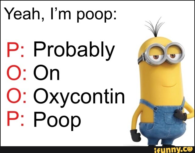 Yeah, I'm poop P Probably O On O Oxycontin P Poop iFunny