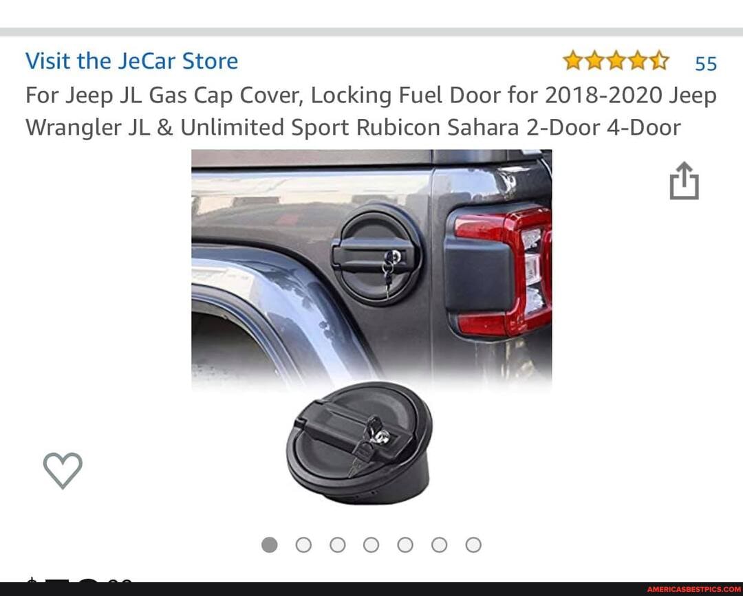 Visit the JeCar Store
For Jeep JL Gas Cap Cover, Locking Fuel Door for 2018-2020 Jeep
Wrangler JL & Unlimited Sport Rubicon Sahara 2-Door 4-Door