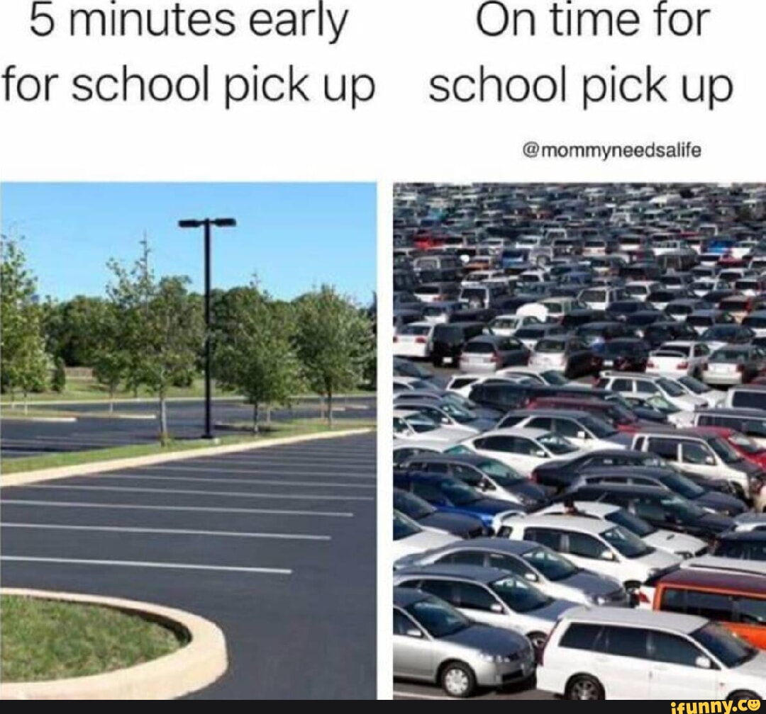 Minutes early On time for for school pick up school pick up ...