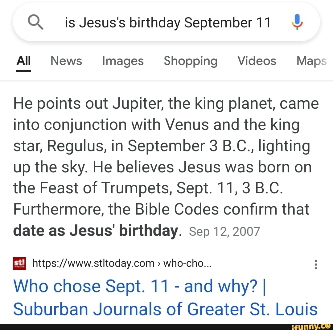 Jesus birthday september 11