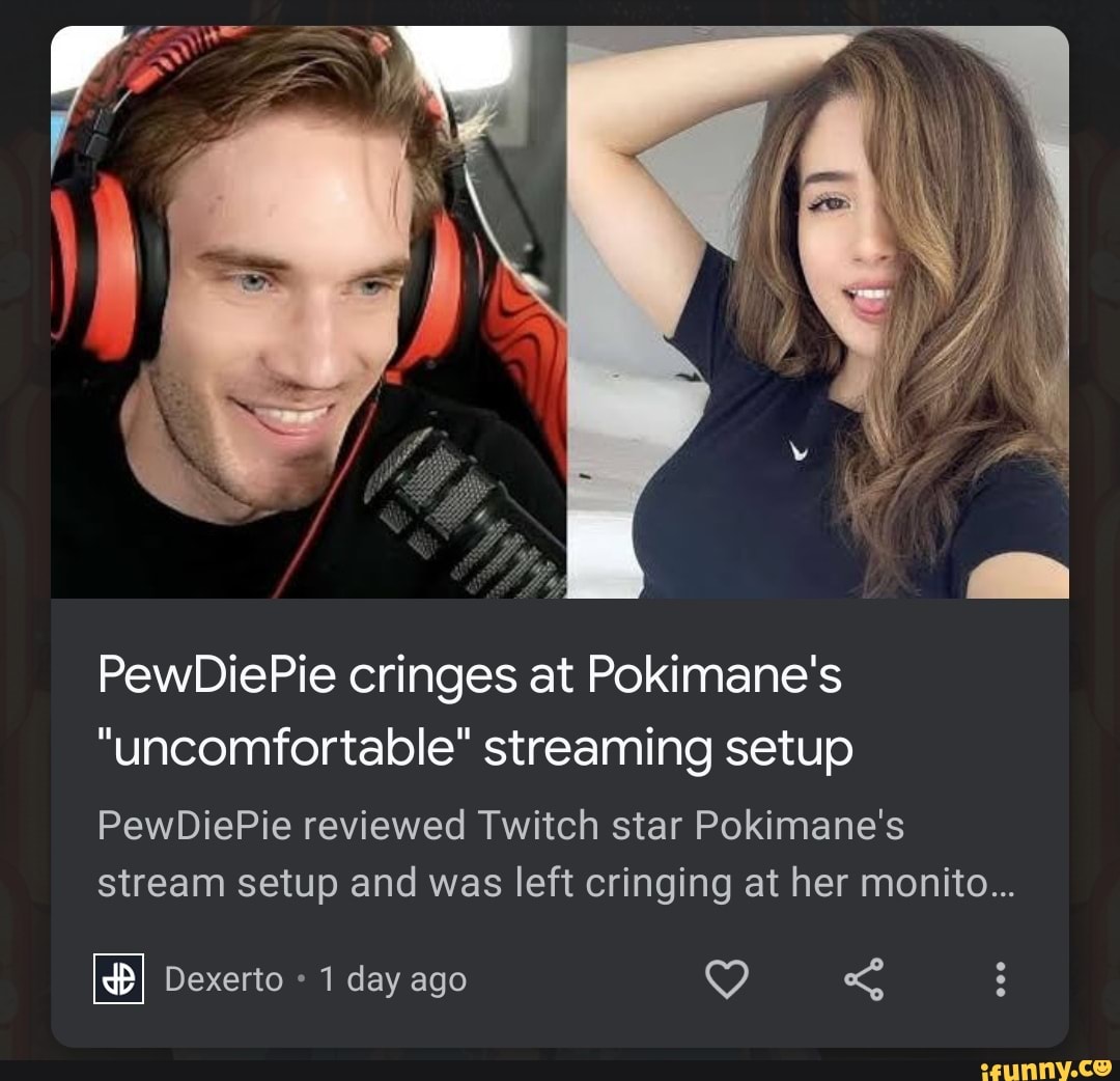 <b>PewDiePie</b> cringes at Pokimane&apos;s &quot;uncomfortable&quot; streaming se...