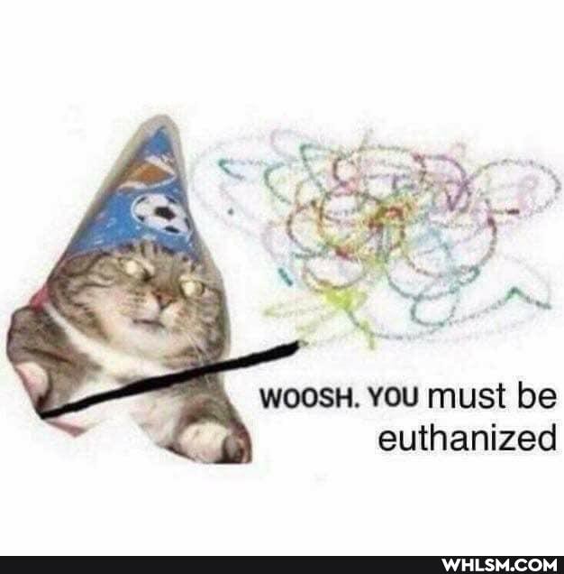 WOOSH. YOU must be euthanized