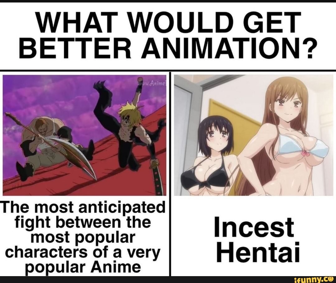 WHAT WOULD GET BETTER ANIMATION? The most anticipated i etween the Incest  characters of a very Hentai popular Anime - iFunny