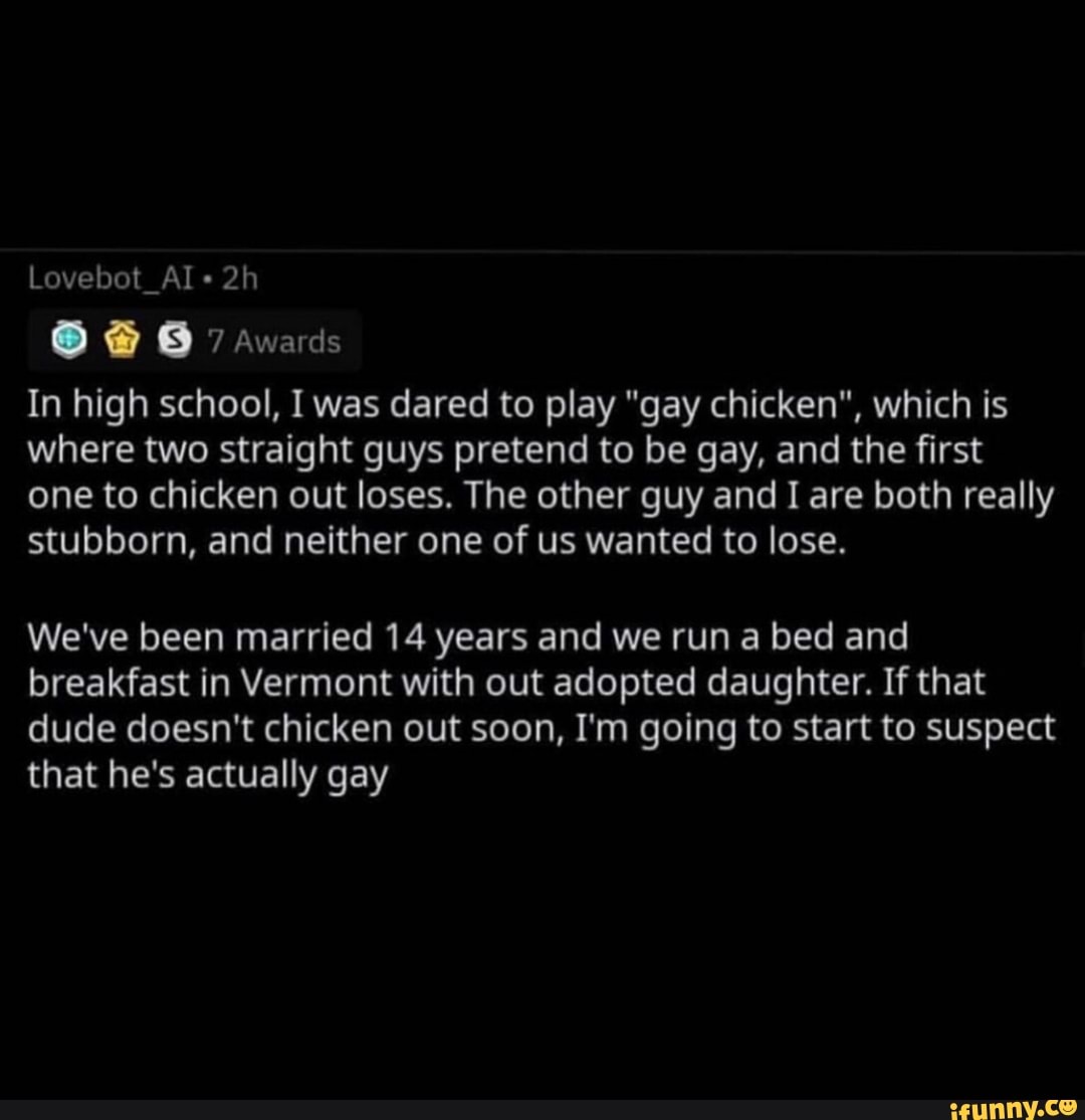 Slideshow: guys play gay chicken.
