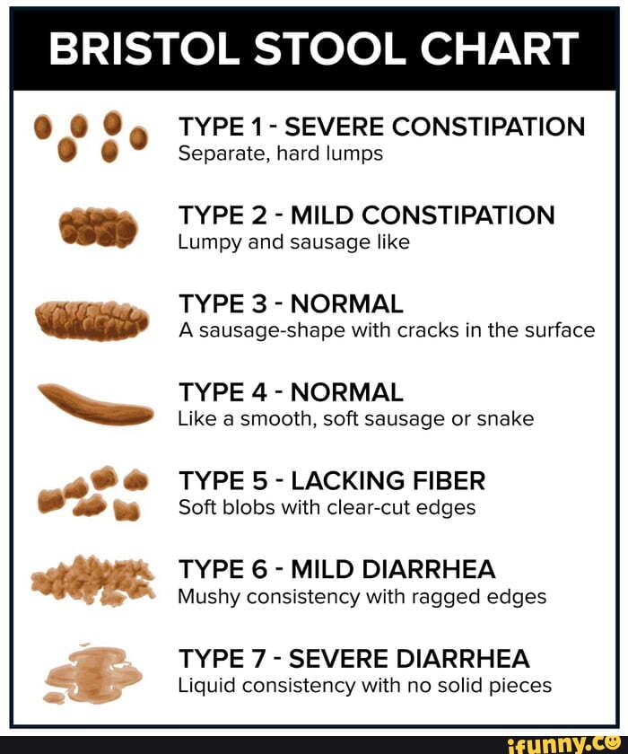 BRISTOL STOOL CHART TYPE 1- SEVERE CONSTIPATION Separate, hard lumps ...