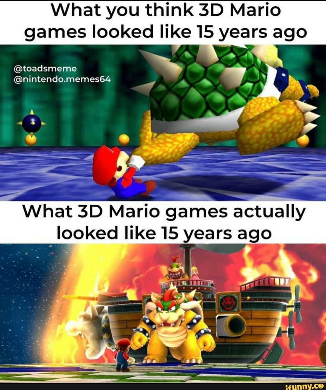 What you think Mario games looked like 15 years ago @toadsmeme ...