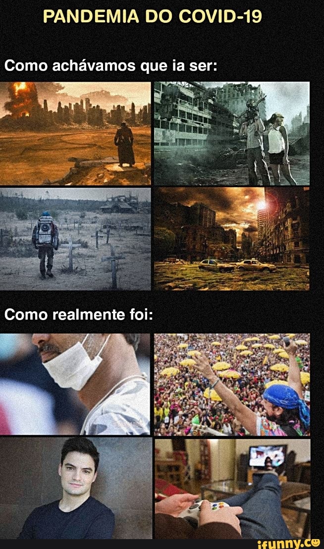 PANDEMIA DO COVID-19
Como achávamos que ia ser:
Como realmente foi: