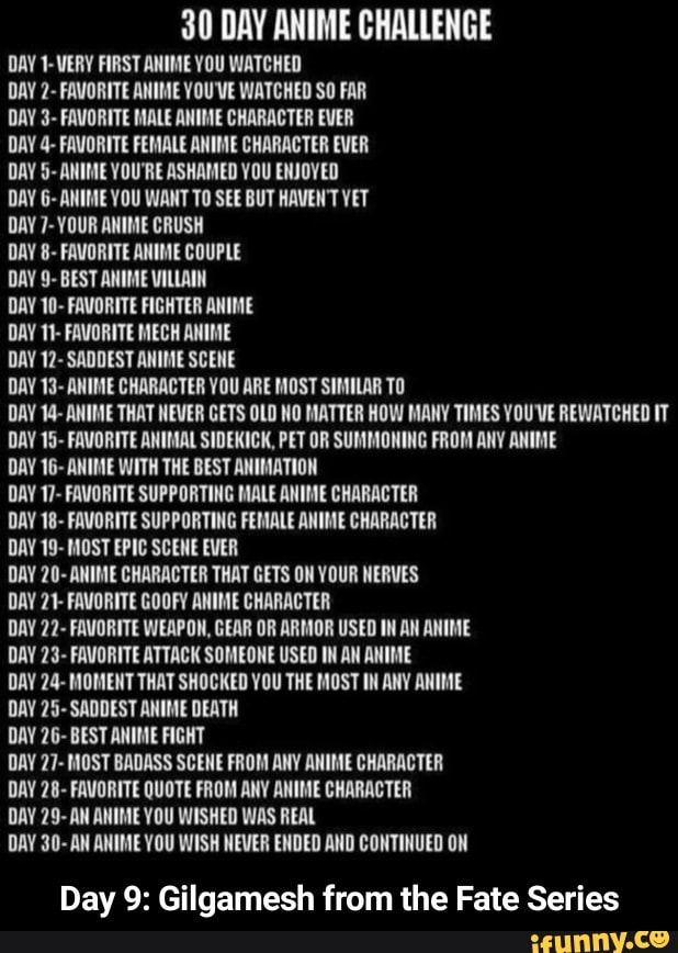 Day 9: Gilgamesh from the Fate Series - iFunny