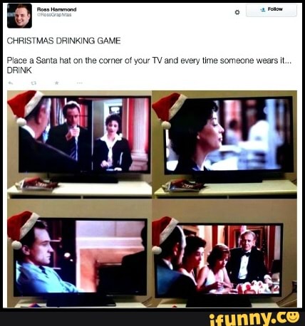 santa hat on tv drinking game