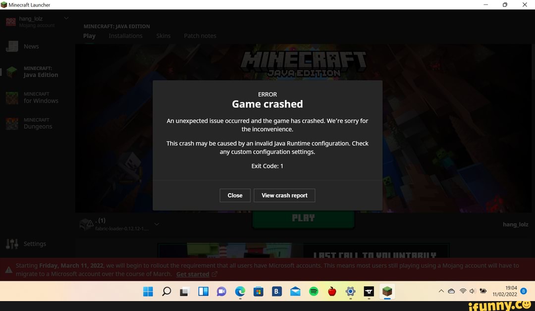 twitch curse launcher minecraft process crashed with exit code 1