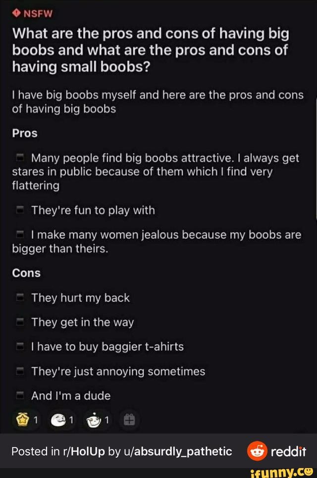 Nsfw What Are The Pros And Cons Of Having Big Boobs And What Are The Pros And Cons Of Having 6290