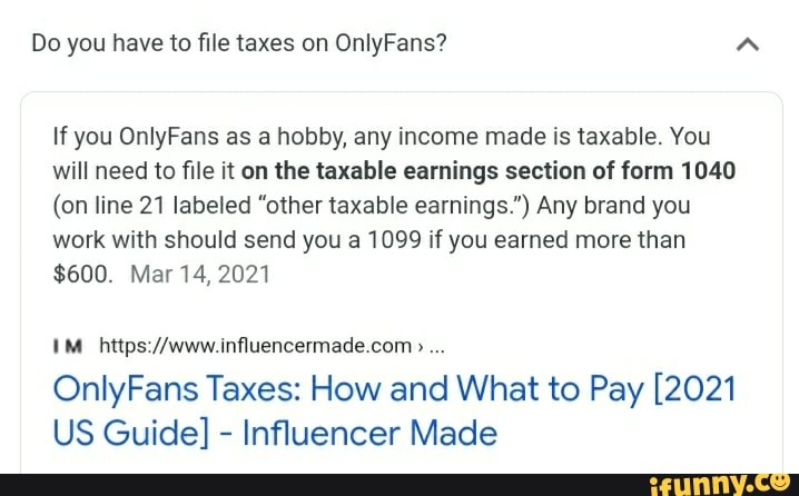 Do you have to file taxes on onlyfans