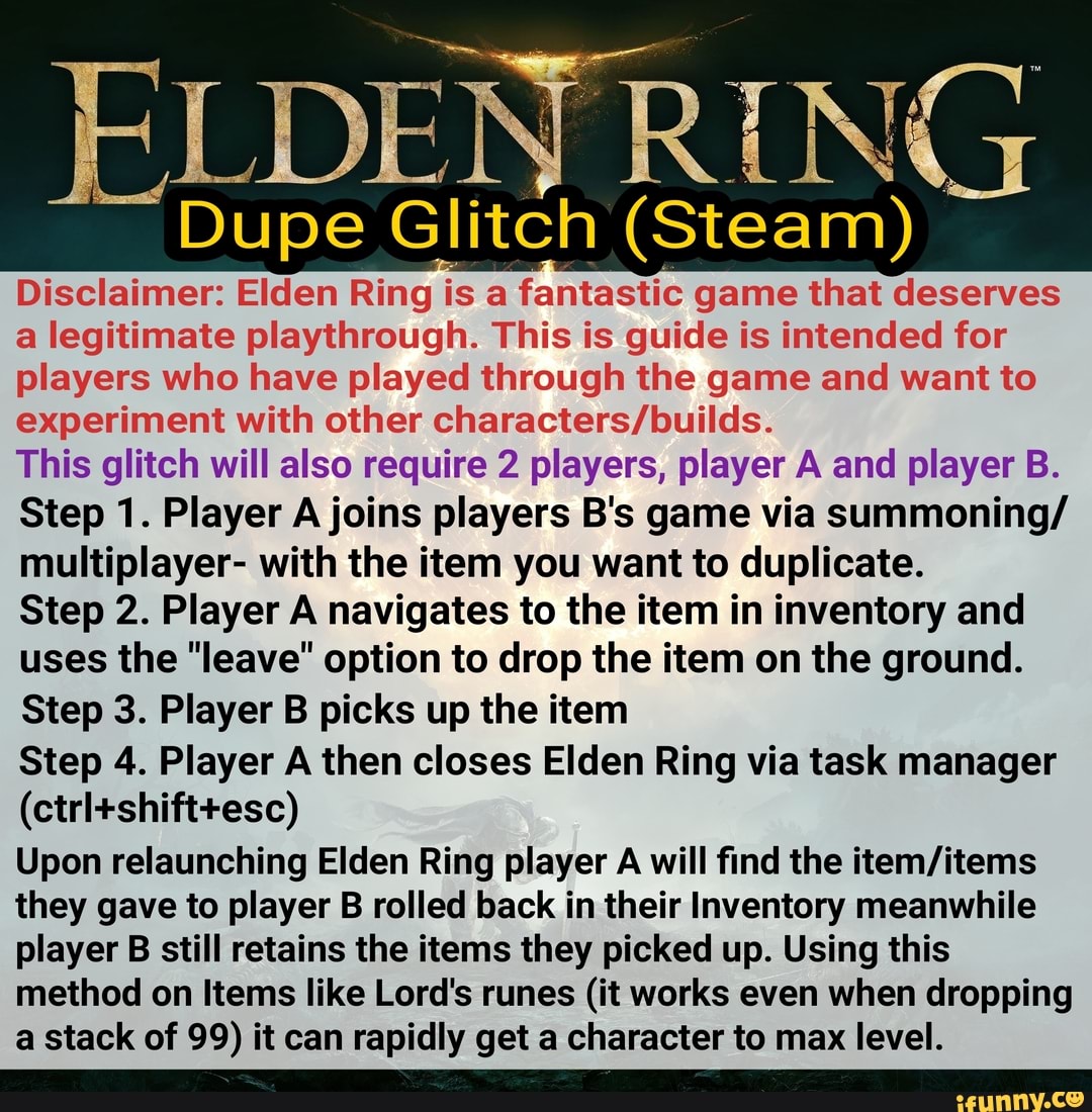 EELDEN RING Dupe Glitch Steam Disclaimer Elden Ring Is A Fantastic   3a2bd039db1d8869402941d710640d17ea5b212aadb287ec35b11583a939bf02 1 