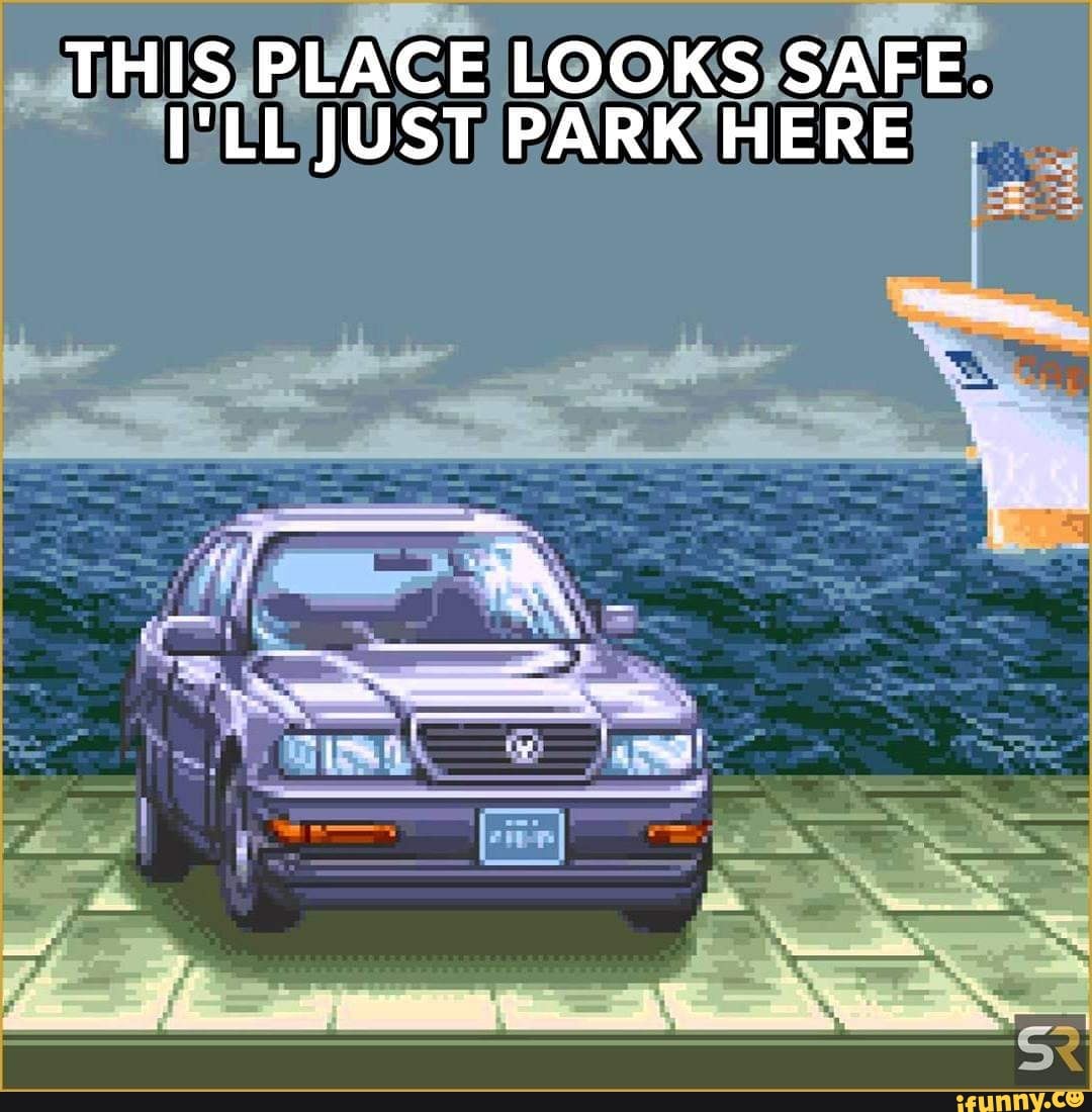 THIS PLACE LOOKS SAFE.
I'LL JUST PARK HERE