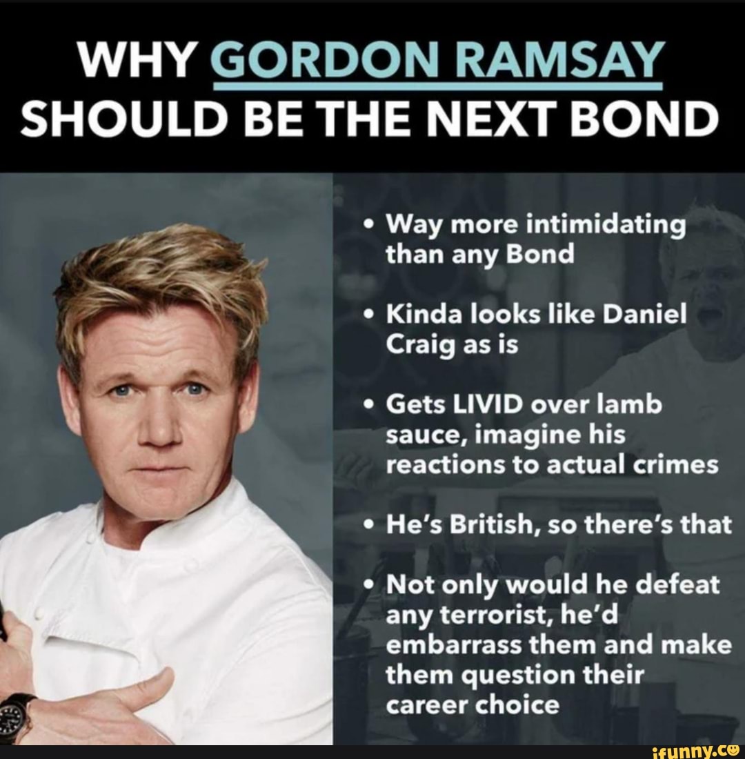 WHY GORDON RAMSAY SHOULD BE THE NEXT BOND ' Way More Intimidatíng Than ...