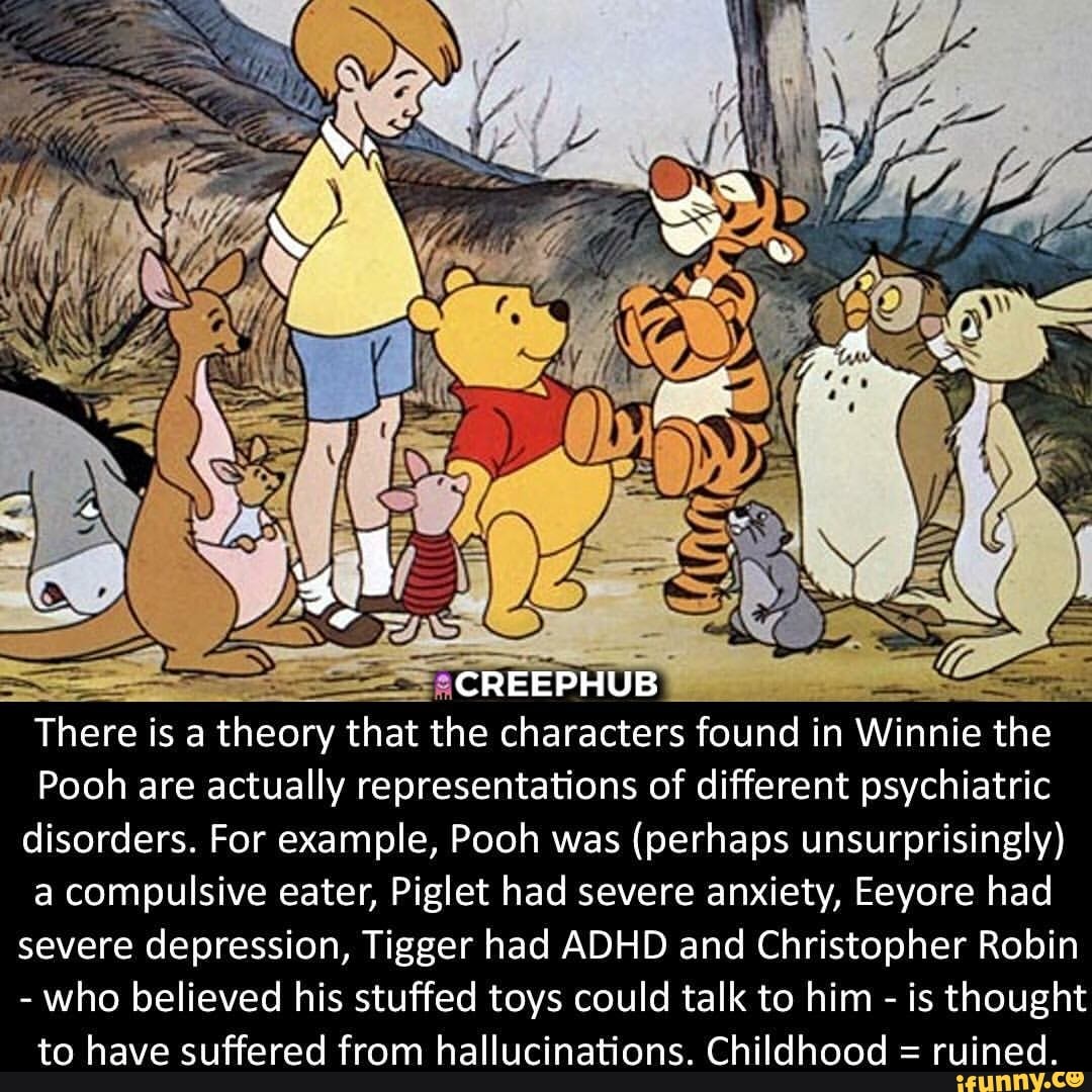 Pooh Are Actually Representations Of Different Psychiatric Disorders For Example Pooh Was Perhaps Unsurprisingly A Compulsive