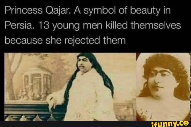 Princess Qajar. A symbol of beauty in Persia. 13 young men killed themselves because she