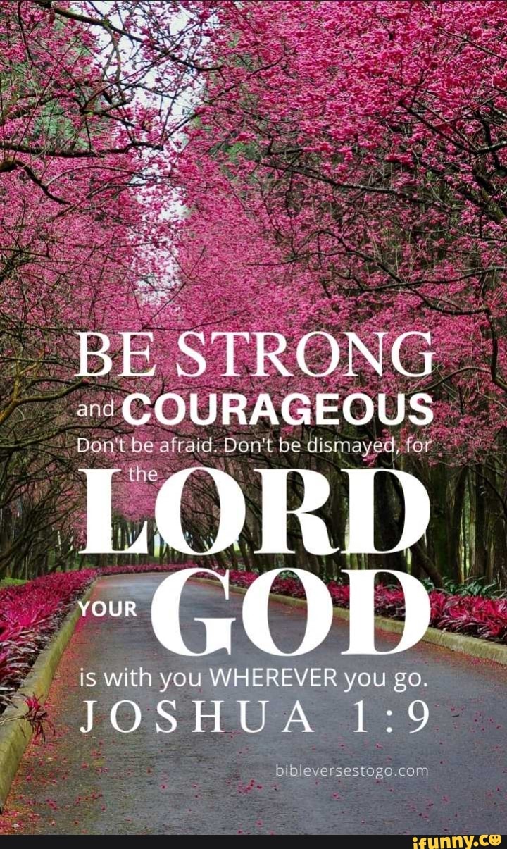 BE STRONG and COURAGEOUS Don't be afraid. Don't be dismayed, for LORD ...