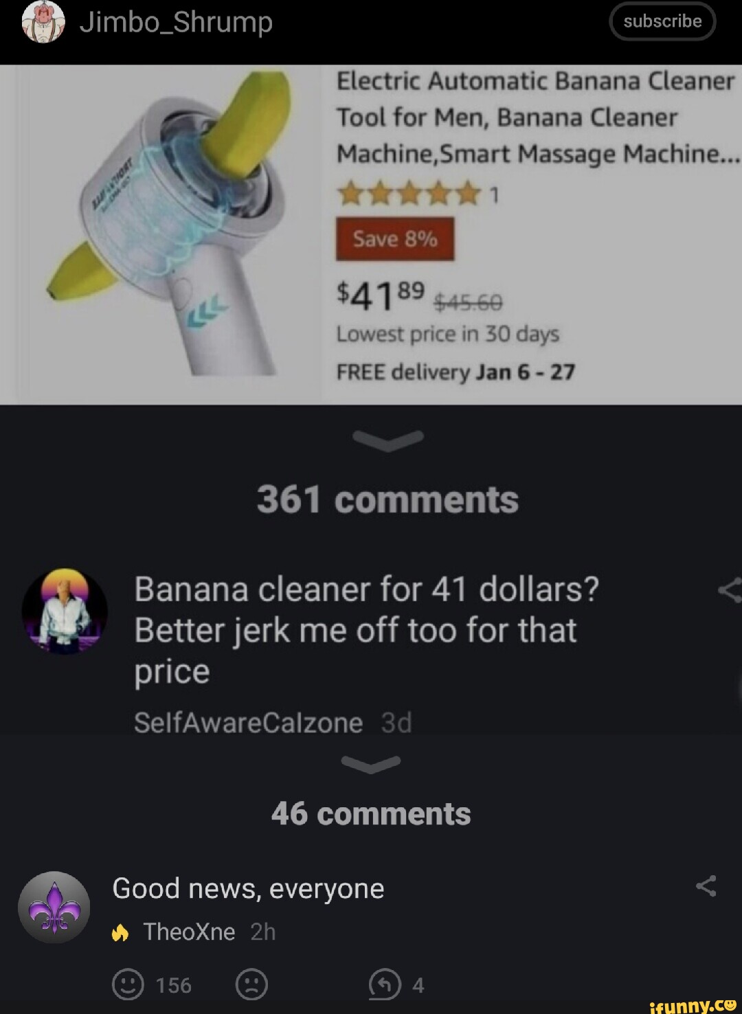 Jimbo_Shrump subscribe Electric Automatic Banana Cleaner Tool for Men