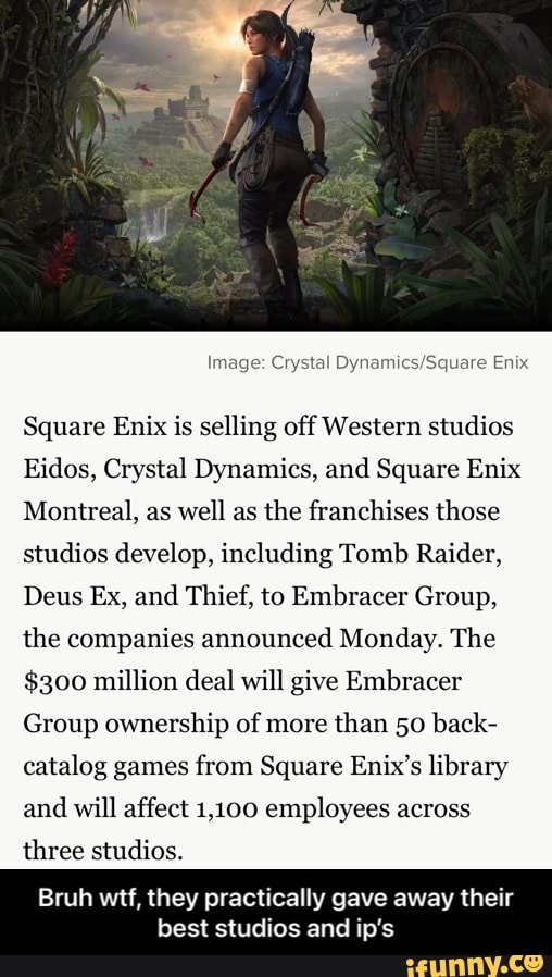 Square Enix Selling Tomb Raider, Deus Ex And Thief Studios