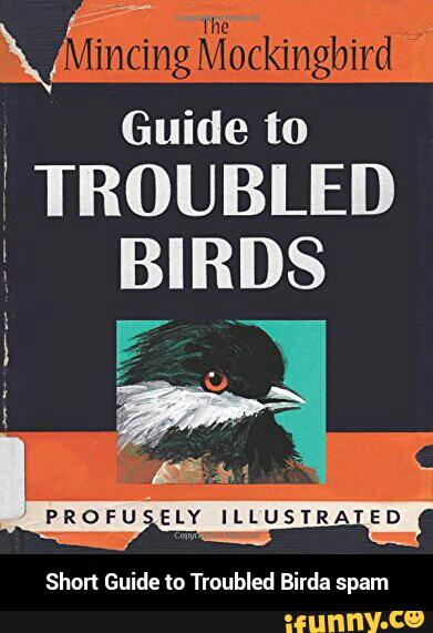 ihe L Mincing Mockingbird '
Guide to & TROUBLED
É BIRDS
Short Guide to Troubled Birda spam - Short Guide to Troubled Birda spam