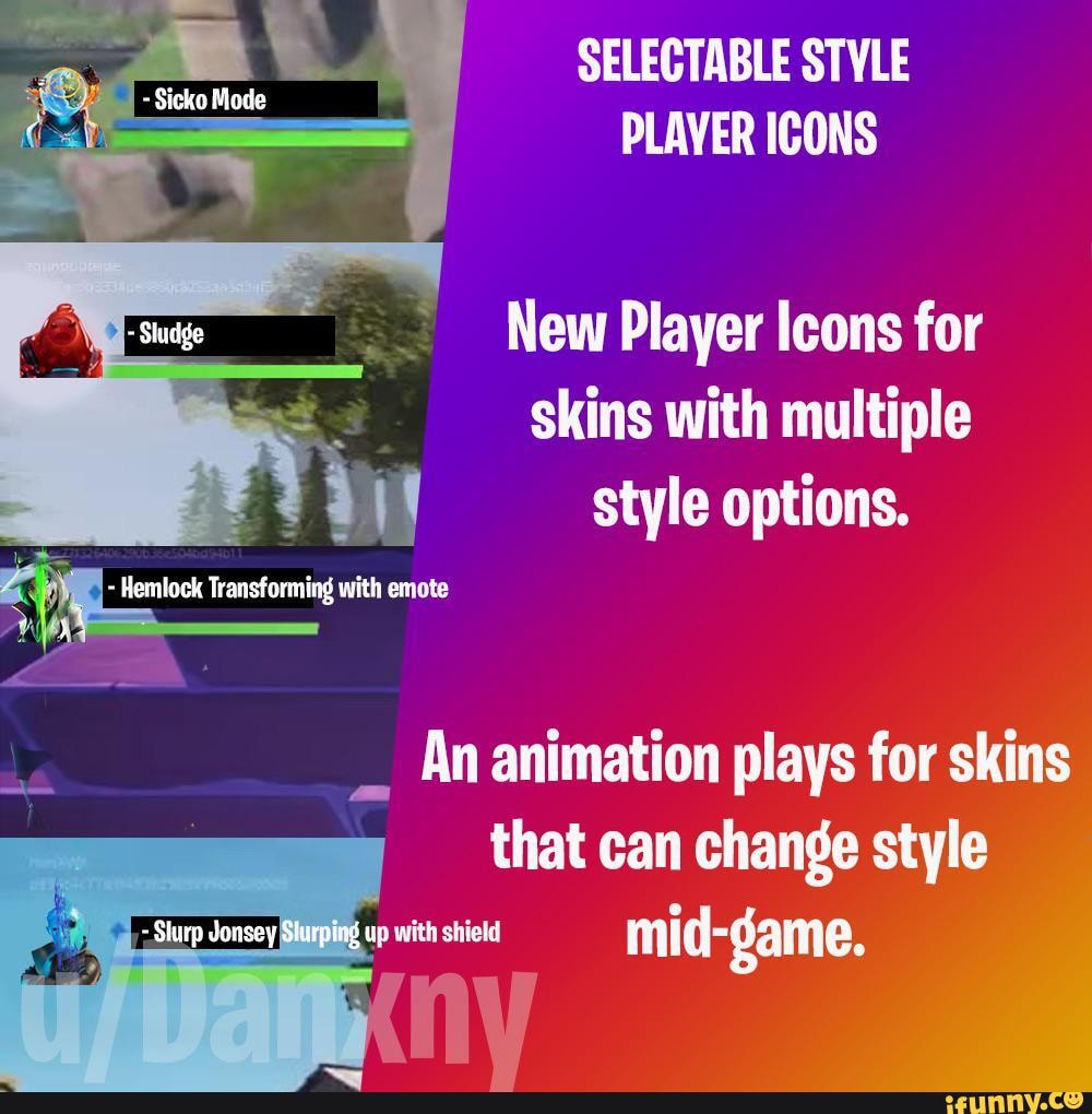 SELECTABLE STYLE PLAYER ICONS New Player Icons for skins with multiple ...