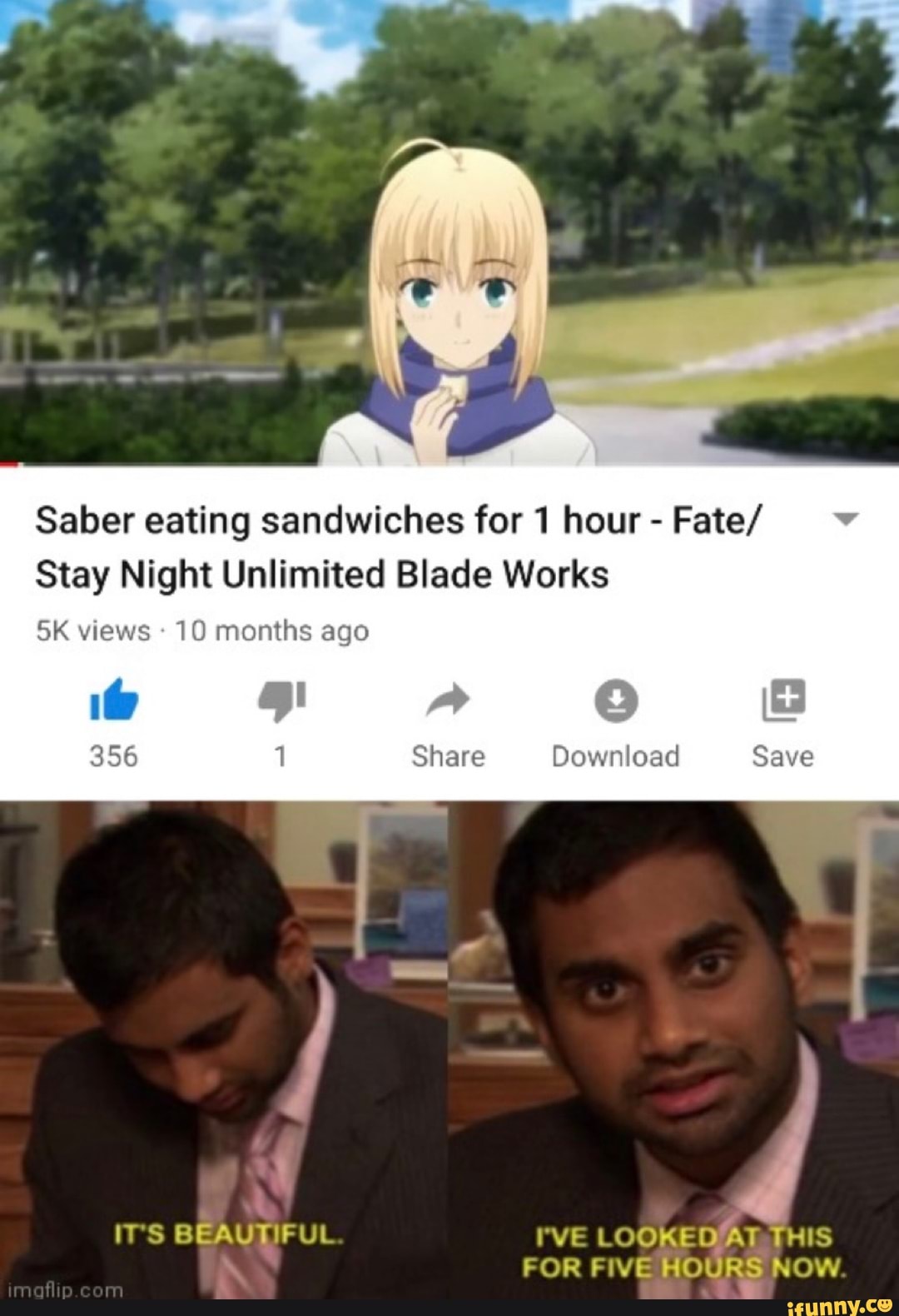 Saber Eating Sandwiches For 1 Hour Fate Stay Night Unlimited Blade Works Sk Views 10 Months Ago Ed 356 Share Download Save Its Beautiful I Ve At This For Five Hours Now