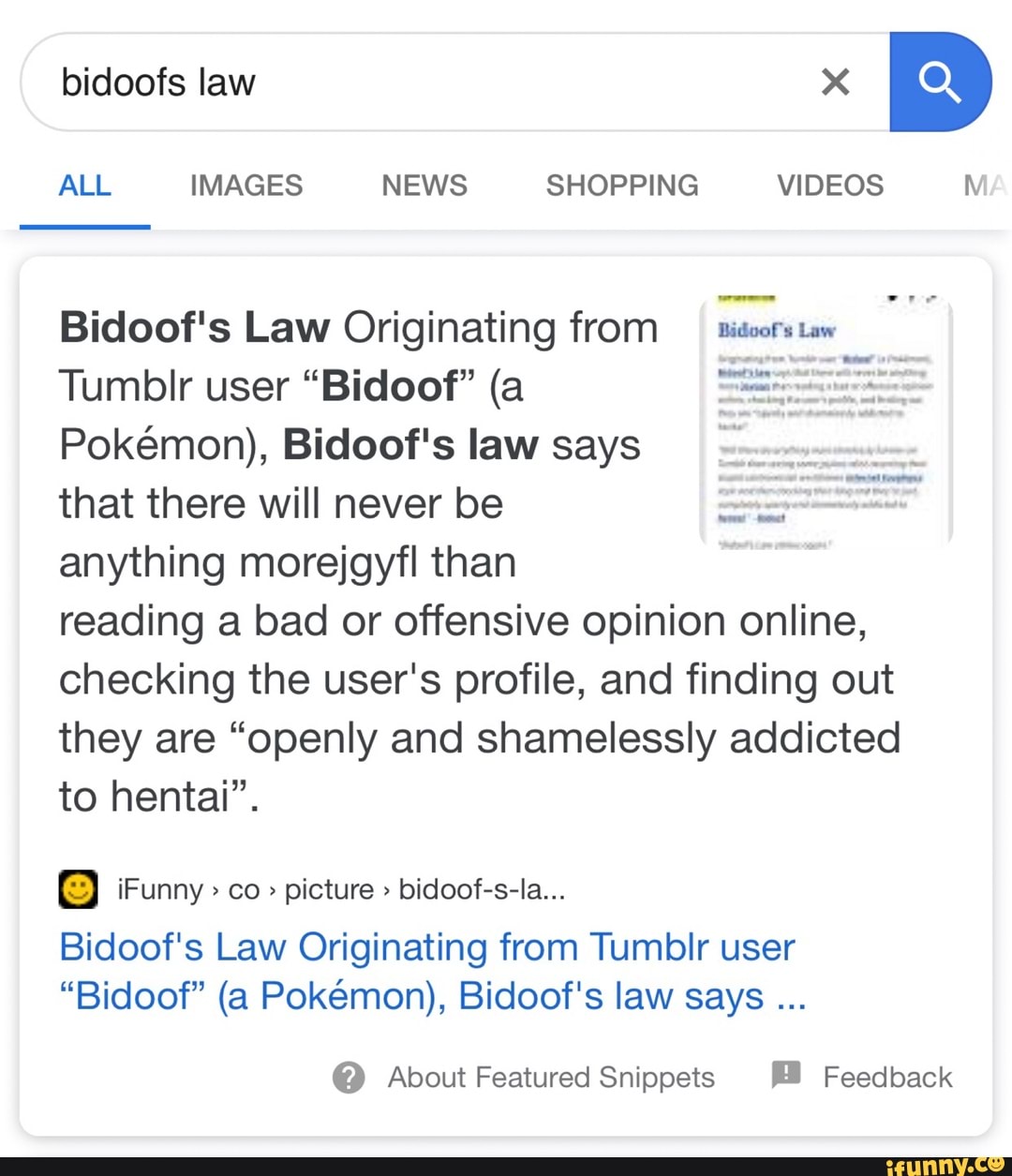 Bidoof S Law Originating From A Tumblr User Bidoof A A Pokemon Bidoof S Law Says That There